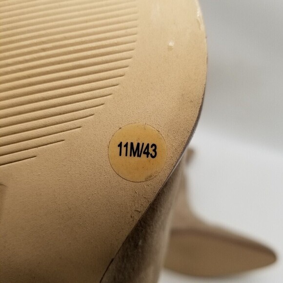 Sole Society Women Demetria Block Heel Booties Pointed Toe Beige Suede 11 - Picture 7 of 8